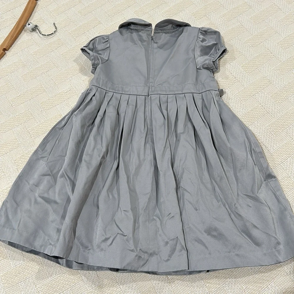GYMBOREE Silver Gray Christmas Holiday Dress Girls Sz 3T Peter Pan Collar Fancy